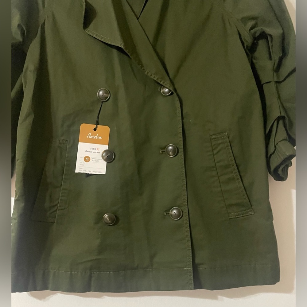 Cabi Army Green Expedition Jacket Small Double Breasted Spring Staple Cotton - Picture 2 of 8